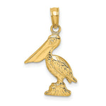Load image into Gallery viewer, 14K Yellow Gold 3-D SM PELICAN STANDING Charm Pendant
