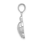 Load image into Gallery viewer, 14K White Gold 2-D Textured Sea Turtle Charm Pendant
