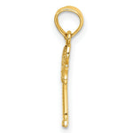 Load image into Gallery viewer, 14K Yellow Gold 2-D Textured Mini Palmetto Palm Tree Charm Pendant
