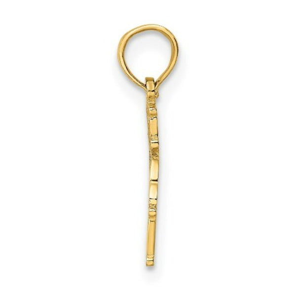 14K Yellow Gold I HEART DolphinS With Dolphin Charm Pendant