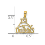 Load image into Gallery viewer, 14K Yellow Gold I HEART DolphinS With Dolphin Charm Pendant
