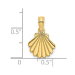 Load image into Gallery viewer, 14K Yellow Gold Polished and Engraved Shell Charm Pendant
