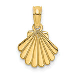Load image into Gallery viewer, 14K Yellow Gold Polished and Engraved Shell Charm Pendant
