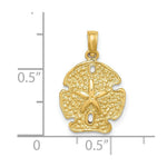 Load image into Gallery viewer, 14K Yellow Gold Polished Sand Dollar Charm Pendant

