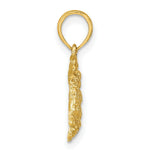 Load image into Gallery viewer, 14K Yellow Gold 2-D Textured Crab Charm Pendant
