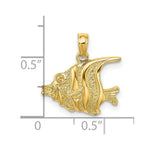 Load image into Gallery viewer, 14K Yellow Gold Polished and Engraved FISH Charm Pendant
