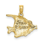 Load image into Gallery viewer, 14K Yellow Gold Polished and Engraved FISH Charm Pendant
