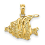 Load image into Gallery viewer, 14K Yellow Gold Polished and Engraved FISH Charm Pendant
