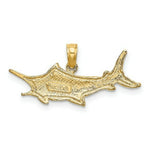 Load image into Gallery viewer, 14K Yellow Gold Textured &amp; 2-D Marlin Fish Charm Pendant
