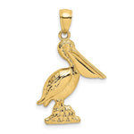 Load image into Gallery viewer, 14K Yellow Gold 3-D Pelican Standing Charm Pendant

