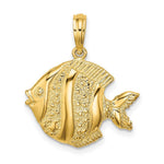 Load image into Gallery viewer, 14K Yellow Gold Polished and Engraved Fish Charm Pendant

