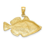 Load image into Gallery viewer, 14K Yellow Gold Polished and Engraved Fish With Stipes Charm Pendant
