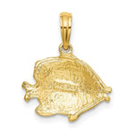 Load image into Gallery viewer, 14K Yellow Gold Polished and Textured Fish Charm Pendant
