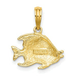 Load image into Gallery viewer, 14K Yellow Gold Polished and Textured Fish Charm Pendant
