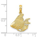 Load image into Gallery viewer, 14K Yellow Gold Textured FISH Charm Pendant
