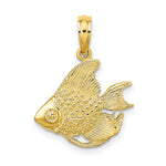 Load image into Gallery viewer, 14K Yellow Gold Textured FISH Charm Pendant
