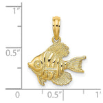 Load image into Gallery viewer, 14K Yellow Gold Polished and Engraved Fish Charm Pendant
