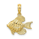 Load image into Gallery viewer, 14K Yellow Gold Polished and Engraved Fish Charm Pendant
