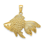 Load image into Gallery viewer, 14K Yellow Gold Polished and Textured Gold Fish Charm Pendant
