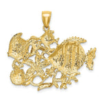 Load image into Gallery viewer, 14K Yellow Gold Polished and Textured AQUARIUM Charm Pendant
