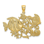 Load image into Gallery viewer, 14K Yellow Gold Polished and Textured AQUARIUM Charm Pendant
