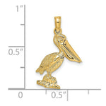 Load image into Gallery viewer, 14K Yellow Gold 3-D Small Pelican Standing With Moveable Mouth Charm Pendant
