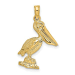 Load image into Gallery viewer, 14K Yellow Gold 3-D Small Pelican Standing With Moveable Mouth Charm Pendant
