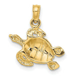 Load image into Gallery viewer, 14K Yellow Gold Textured SEA TURTLE Charm Pendant
