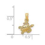Load image into Gallery viewer, 14K Yellow Gold Textured SEA TURTLE Charm Pendant
