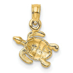 Load image into Gallery viewer, 14K Yellow Gold Textured SEA TURTLE Charm Pendant

