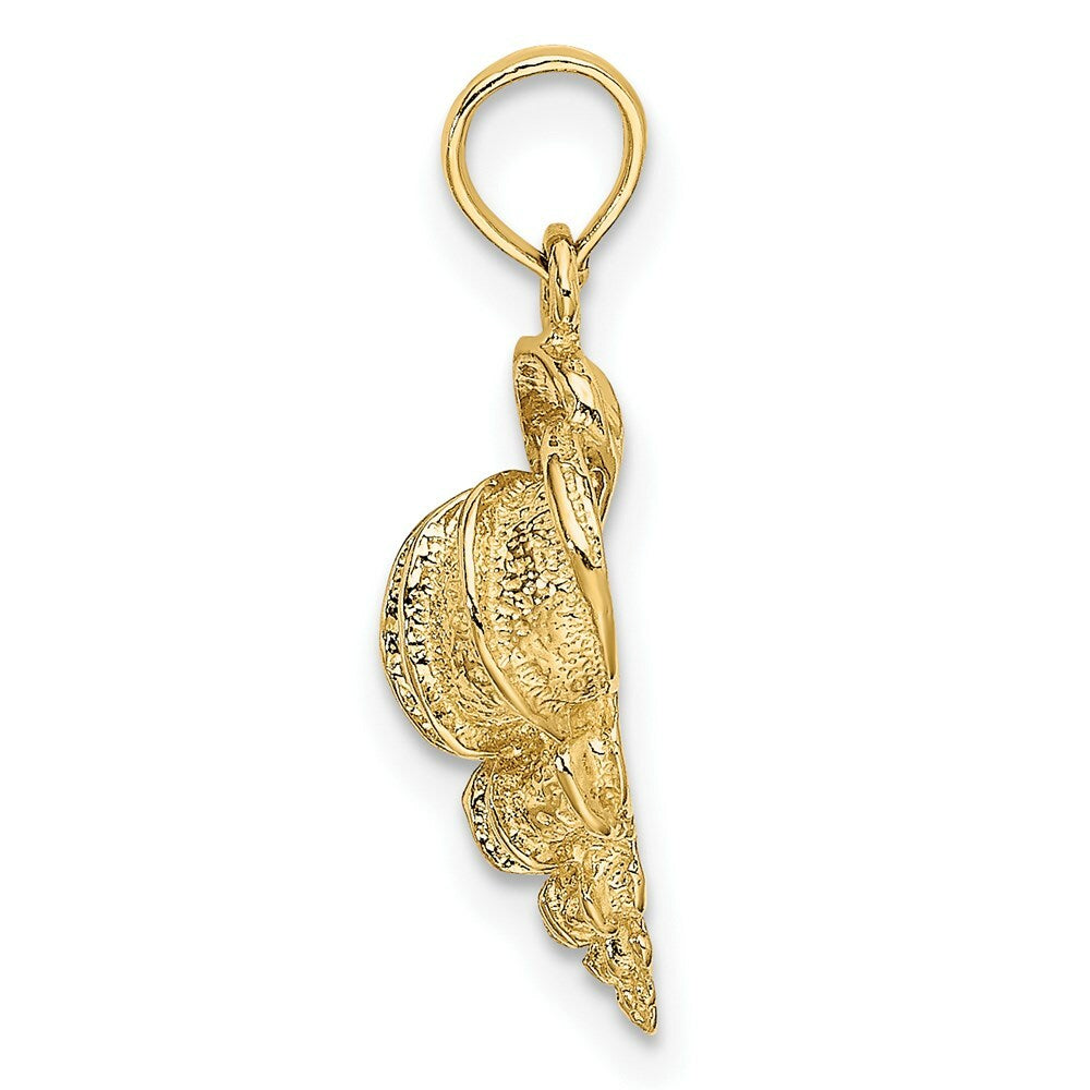 14K Yellow Gold 2-D Precious Wentletrap Shell Charm Pendant