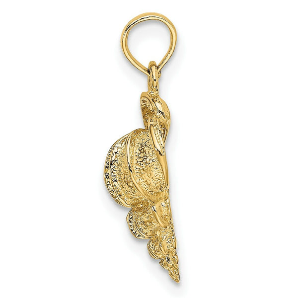 14K Yellow Gold 2-D Precious Wentletrap Shell Charm Pendant