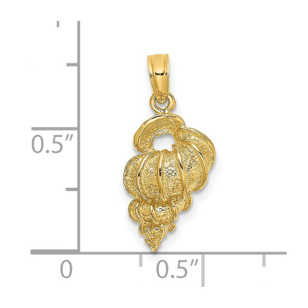 14K Yellow Gold 2-D Precious Wentletrap Shell Charm Pendant