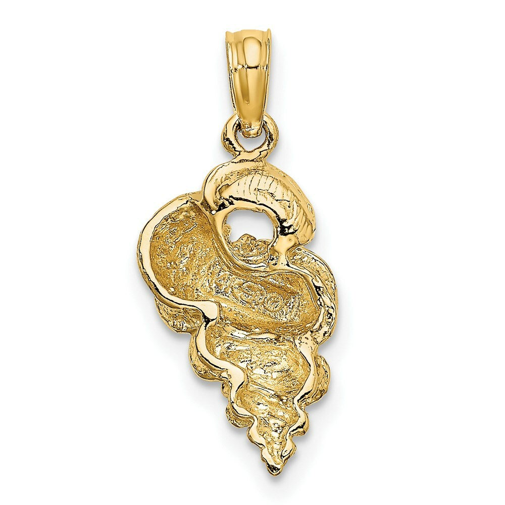 14K Yellow Gold 2-D Precious Wentletrap Shell Charm Pendant
