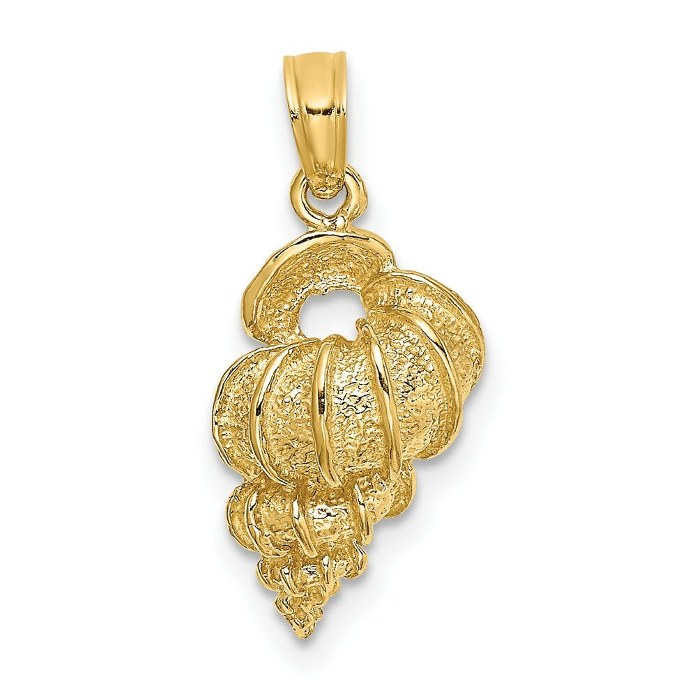 14K Yellow Gold 2-D Precious Wentletrap Shell Charm Pendant