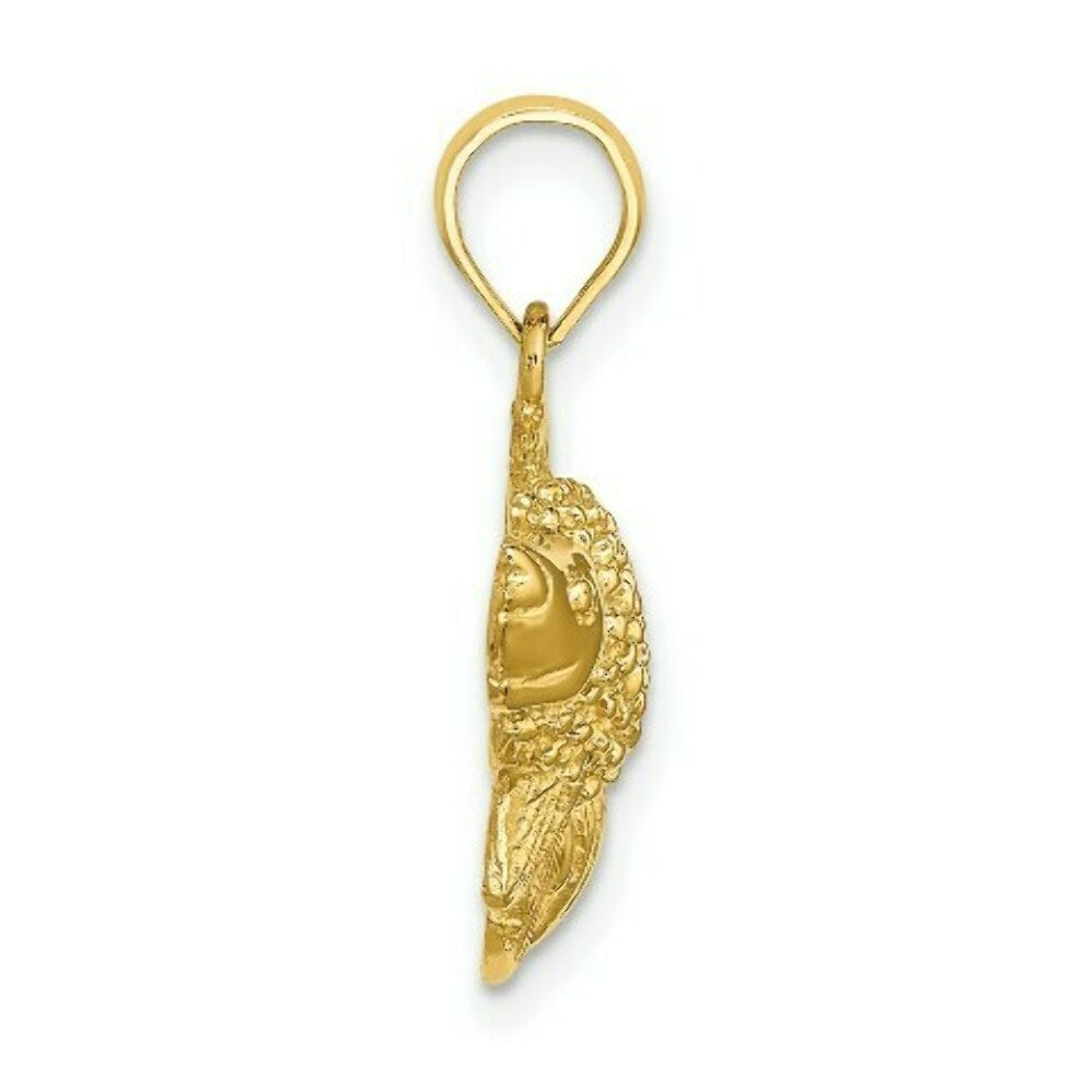 14K Yellow Gold White Gold Textured Angel Fish Charm Pendant