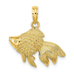Load image into Gallery viewer, 14K Yellow Gold White Gold Textured Angel Fish Charm Pendant
