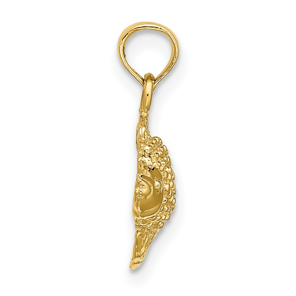 14K Yellow Gold 2-D & Textured Gold Fish Charm Pendant
