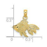 Load image into Gallery viewer, 14K Yellow Gold 2-D &amp; Textured Gold Fish Charm Pendant
