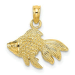 Load image into Gallery viewer, 14K Yellow Gold 2-D &amp; Textured Gold Fish Charm Pendant
