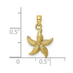 Load image into Gallery viewer, 14K Yellow Gold 2-D &amp; Textured Starfish Charm Pendant
