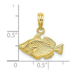 Load image into Gallery viewer, 14K Yellow Gold 2-D &amp; Engraved Striped Fish Charm Pendant
