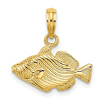 Load image into Gallery viewer, 14K Yellow Gold 2-D &amp; Engraved Striped Fish Charm Pendant
