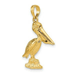 Load image into Gallery viewer, 14K Yellow Gold 3-D Large Pelican Standing With Moveable Mouth Charm Pendant
