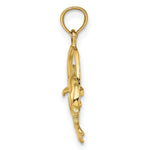 Load image into Gallery viewer, 14K Yellow Gold Polished Dolphin Jumping Through Hoop Charm Pendant
