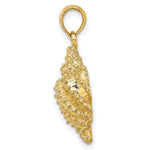 Load image into Gallery viewer, 14K Yellow Gold 2-D Textured Conch Shell Charm Pendant
