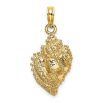 Load image into Gallery viewer, 14K Yellow Gold 2-D Textured Conch Shell Charm Pendant
