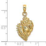 Load image into Gallery viewer, 14K Yellow Gold 2-D Textured Conch Shell Charm Pendant
