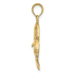 Load image into Gallery viewer, 14K Yellow Gold Polished Dolphin Jumping Through Hoop Charm Pendant
