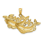 Load image into Gallery viewer, 14K Yellow Gold Dolphins Swimming In Front of Starfish Charm Pendant
